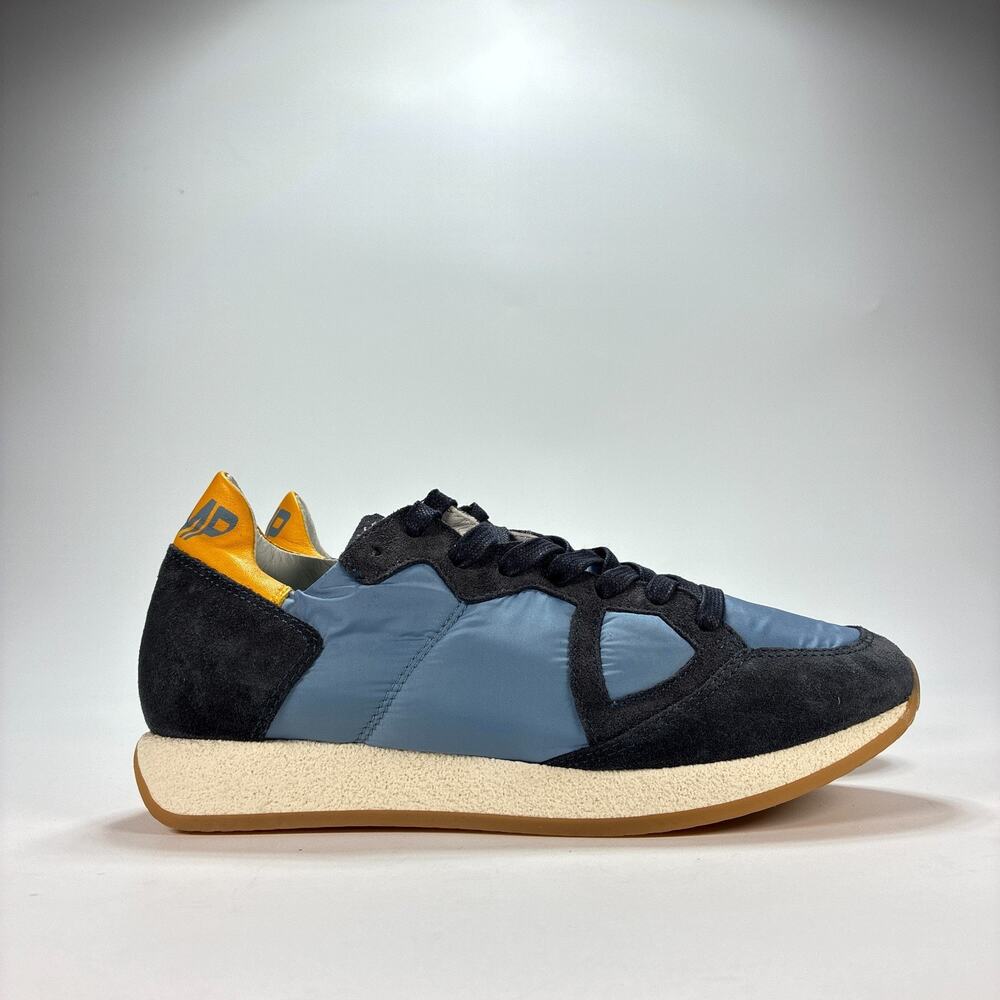 Philippe Model Monaco Vintage Blue Black Low Top Sneakers Women’s Size 7.5 EU 38